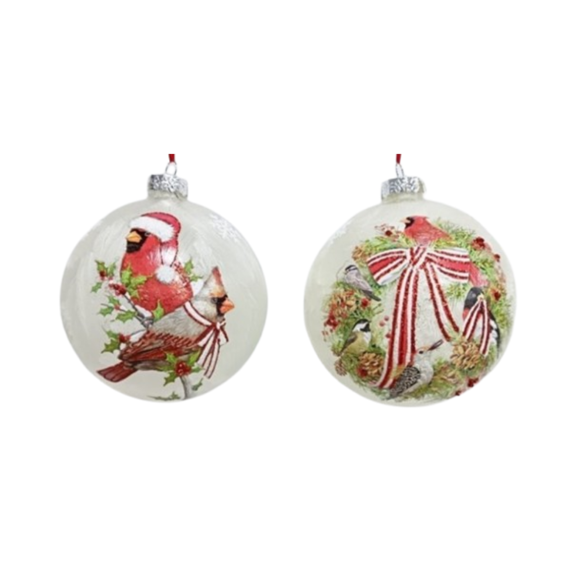 Round Cardinal Ornament