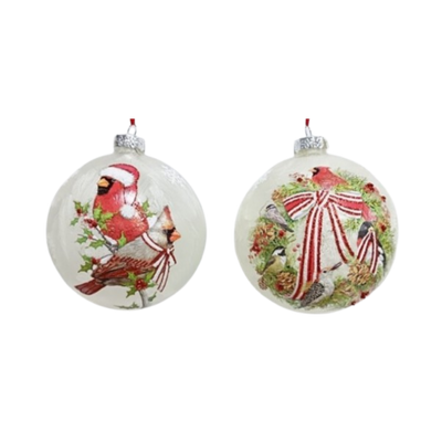 Round Cardinal Ornament