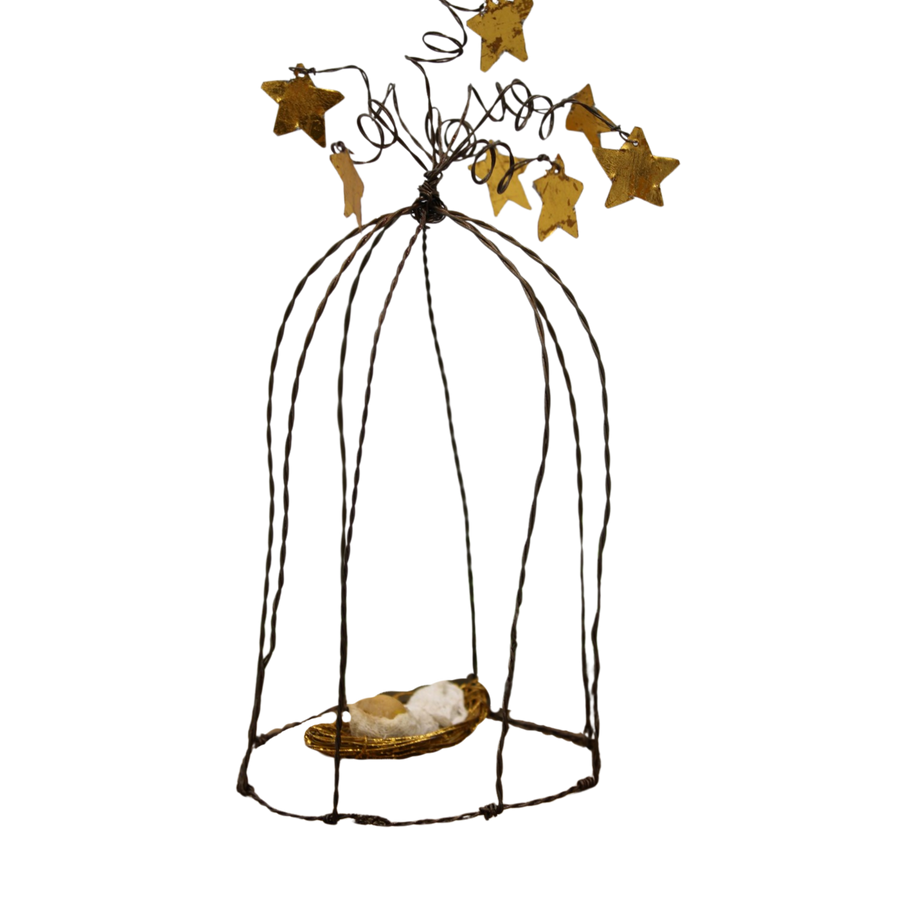 Metal Star Cloche with Infant Jesus