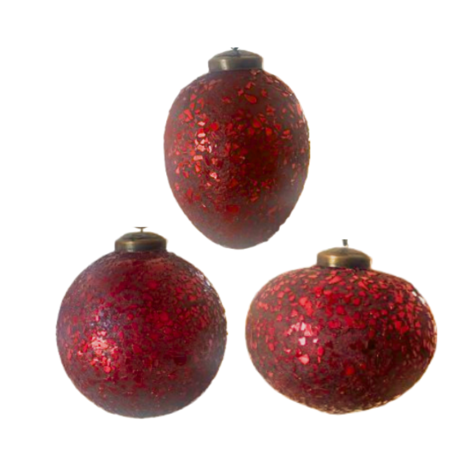 Crushed Glass Ornament, red