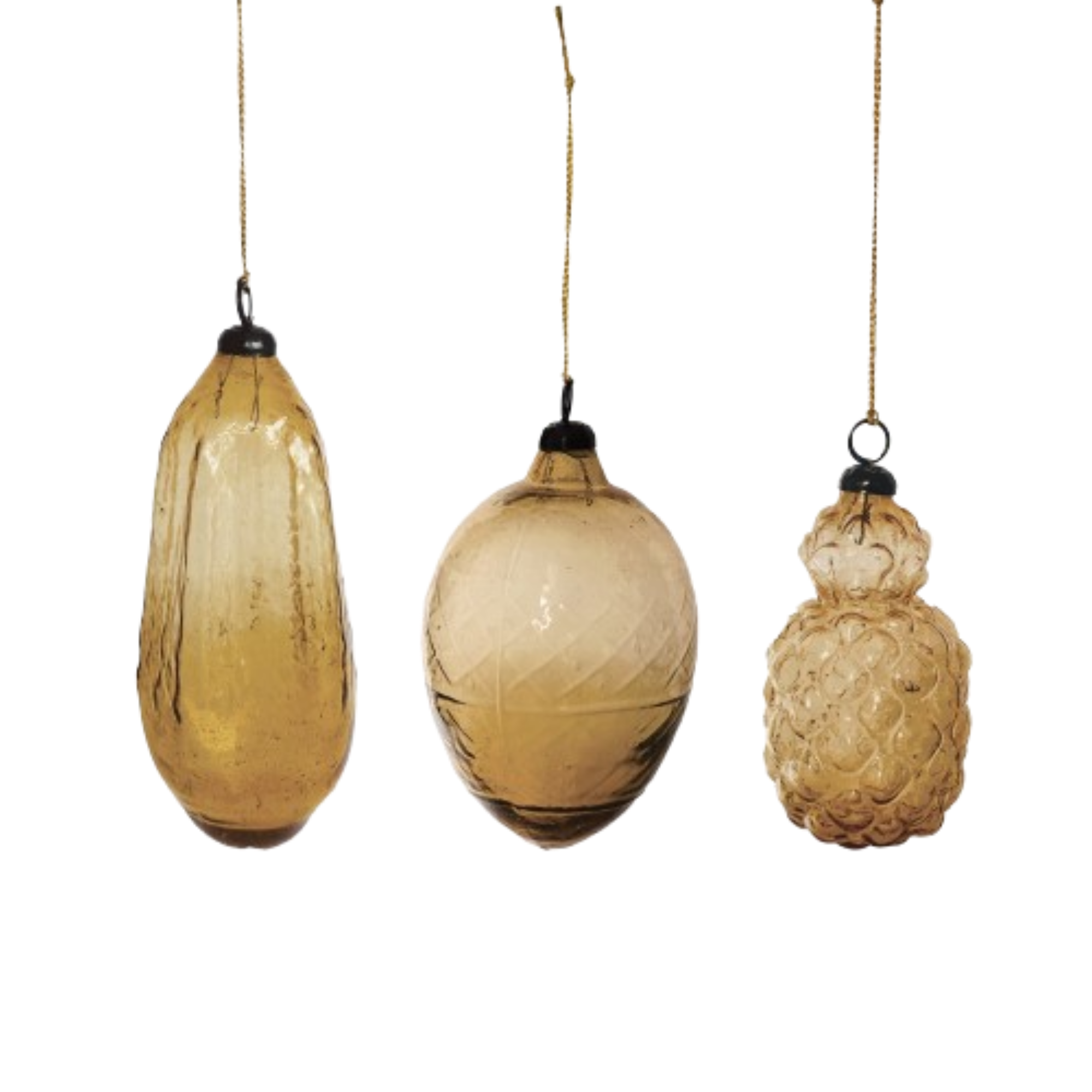 Hand Blown Ornament, amber
