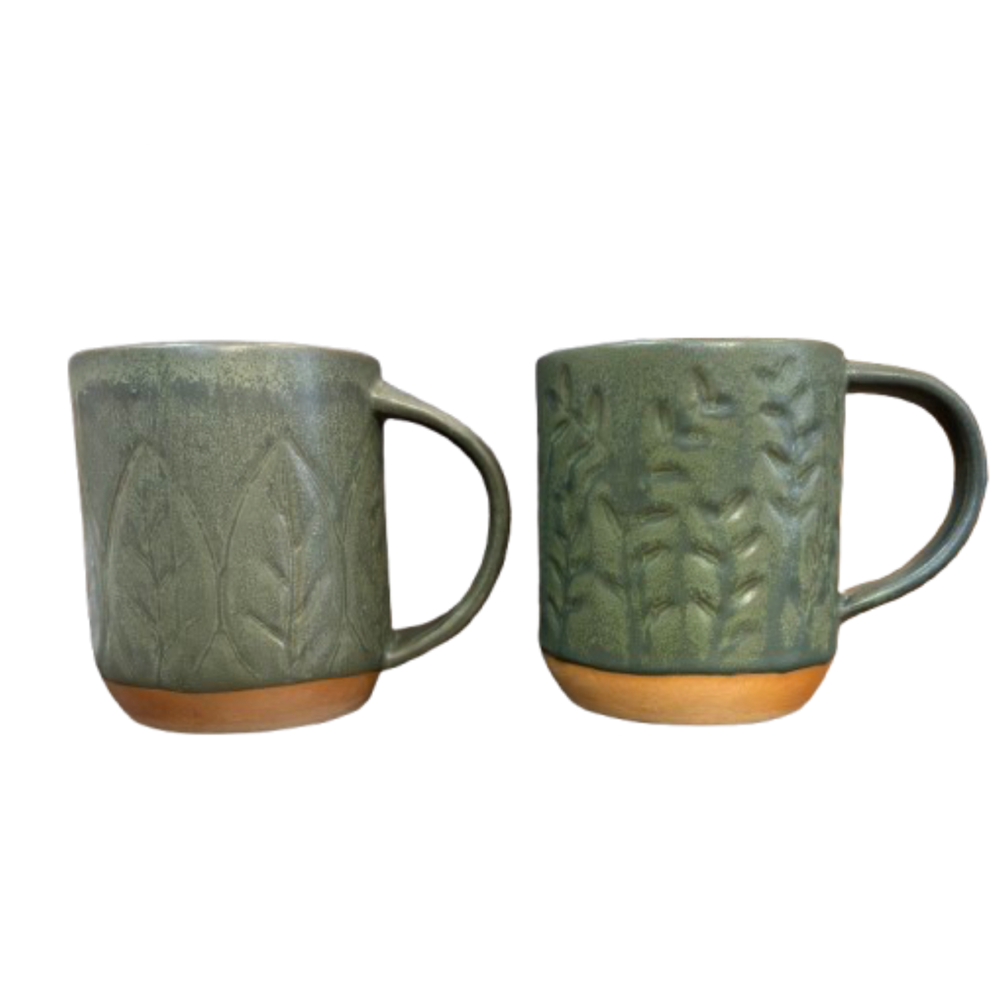 Reactive Glaze Mug, green floral