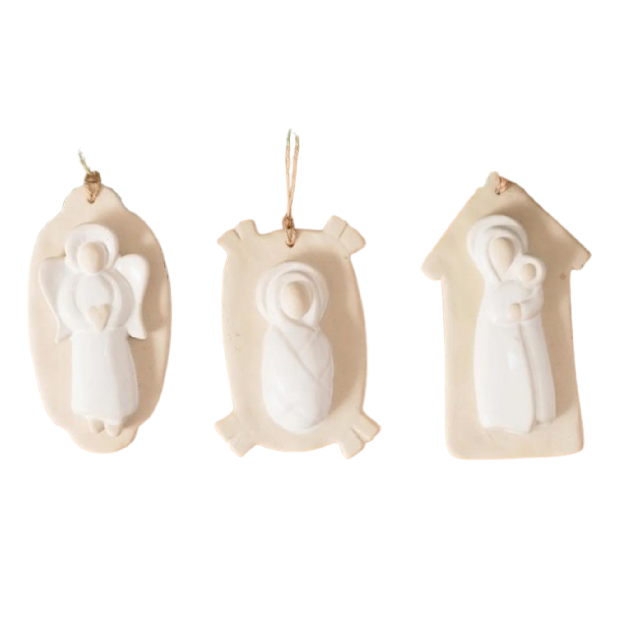 Bisque Nativity Ornament