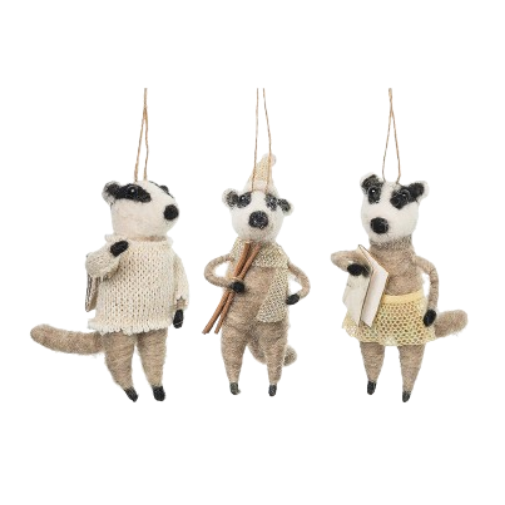 Felt Badger Ornament