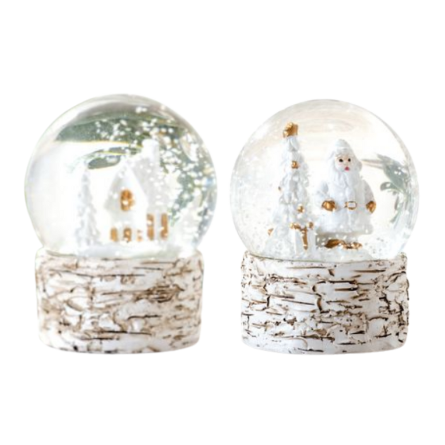Birch Snow Globe, white