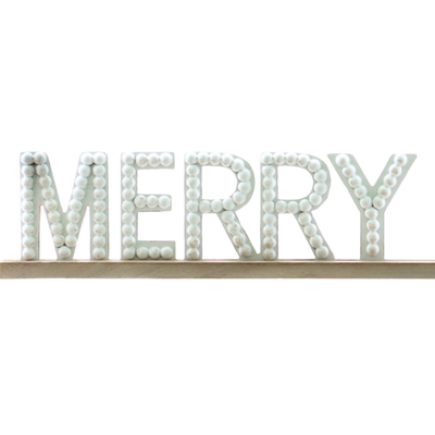 Beaded "Merry Christmas" Sign
