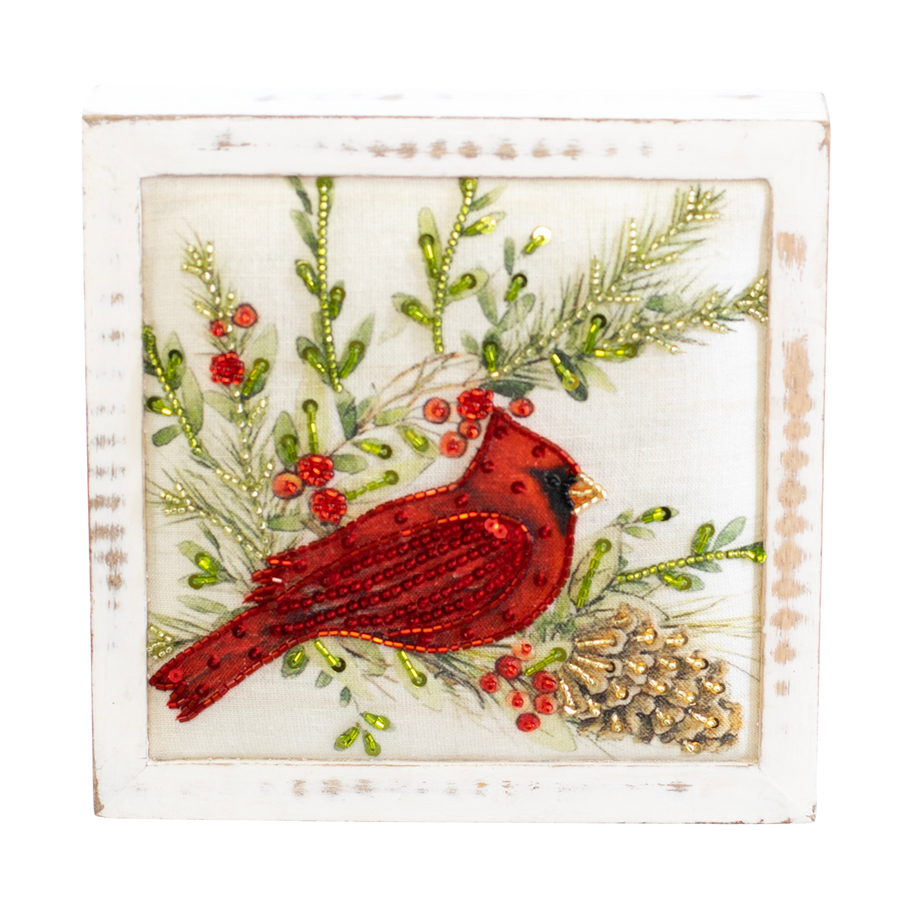 Wood Framed Cardinal