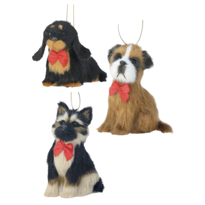 Dog with Bow Ornament