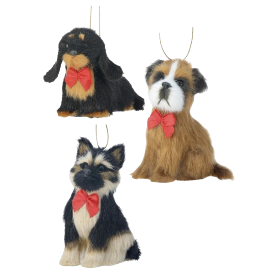 Dog with Bow Ornament