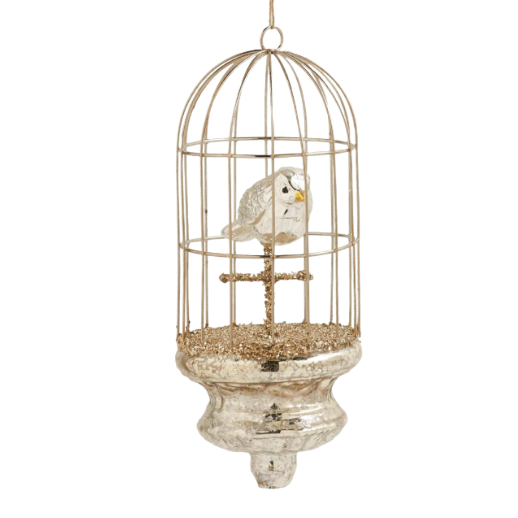 Glass Birdcage Ornament