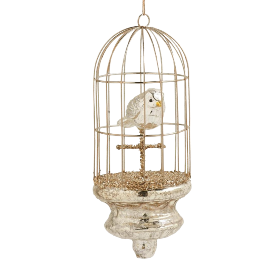 Glass Birdcage Ornament