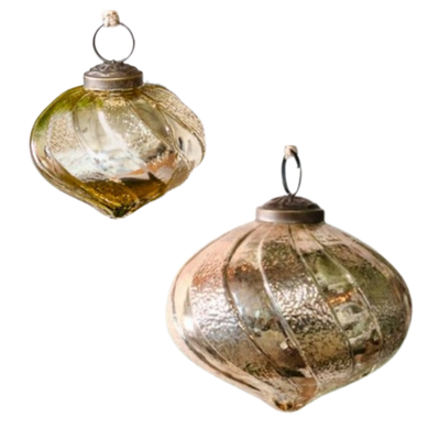 Gold Striped Ornament