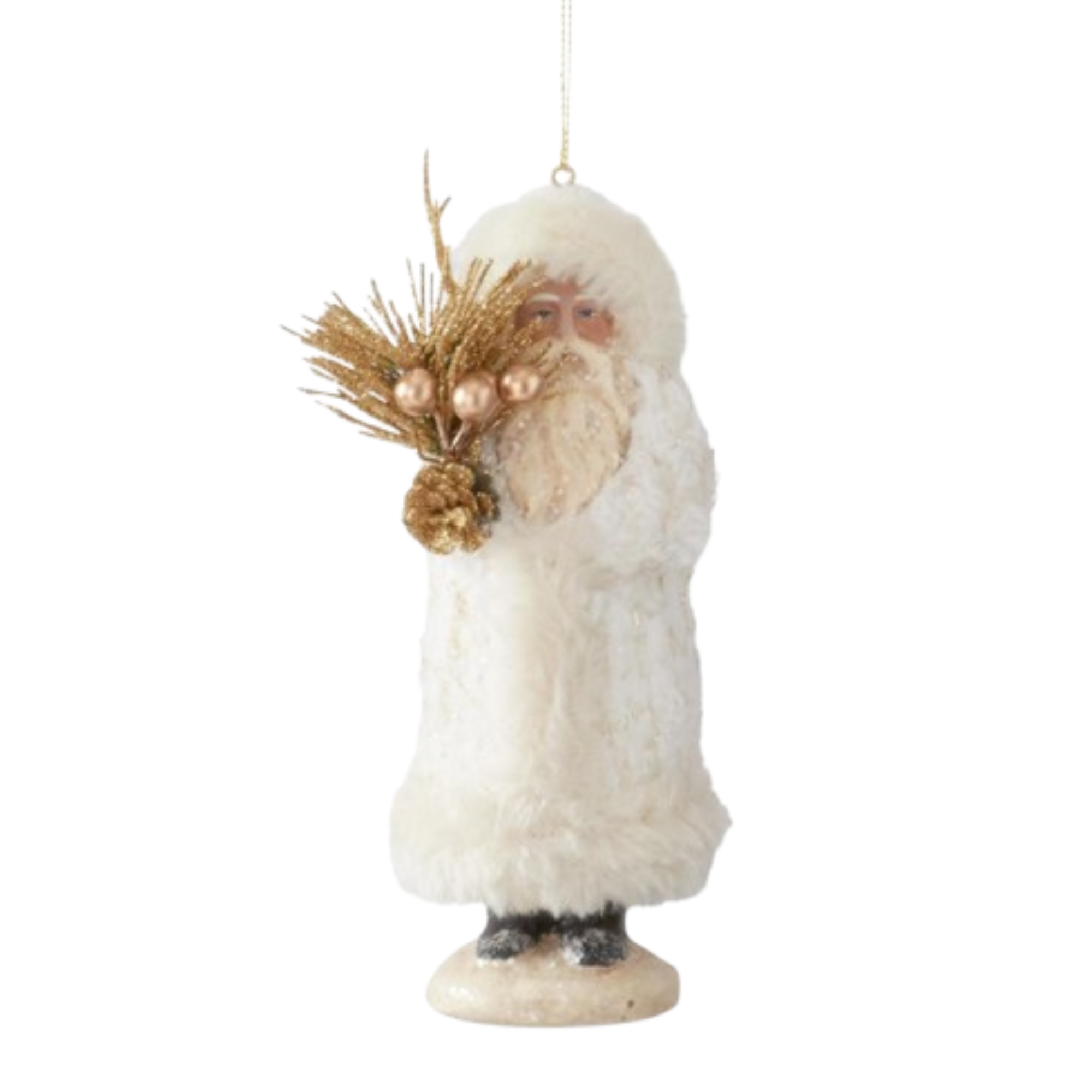 Fleece Coat Santa Ornament