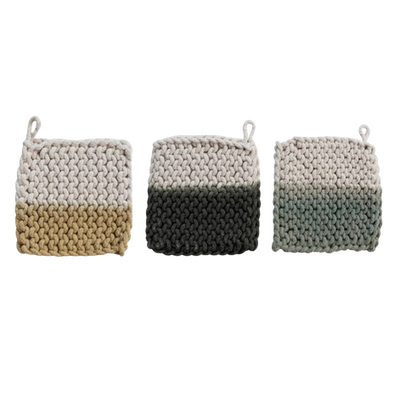 Crochet Pot Holder, two toned