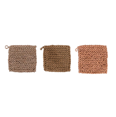 Crocheted Pot Holder, warm tones