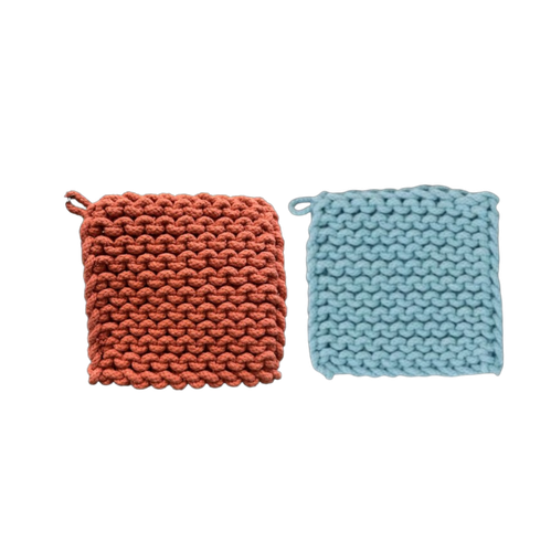 Crocheted Pot Holder, beach day