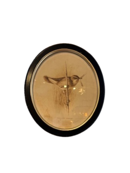 Framed Bird Print, oval