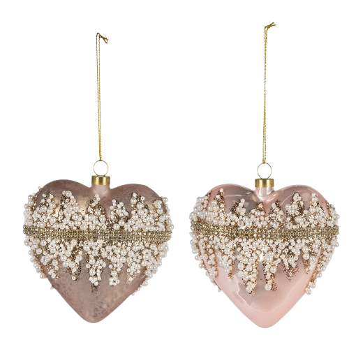 Heart Box Ornament, Blush