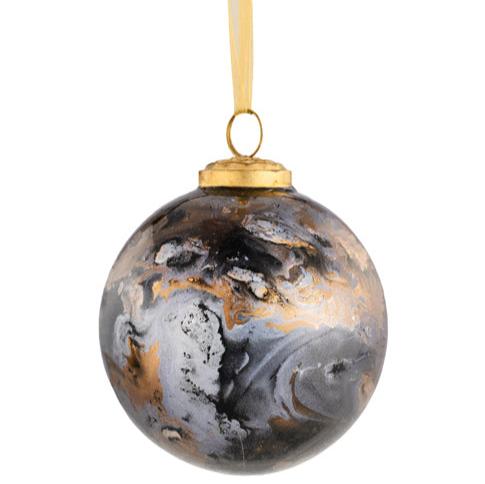 Custom - Marble Glass Ball Ornament, black