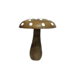 Carved Wooden Dotted Mushroom