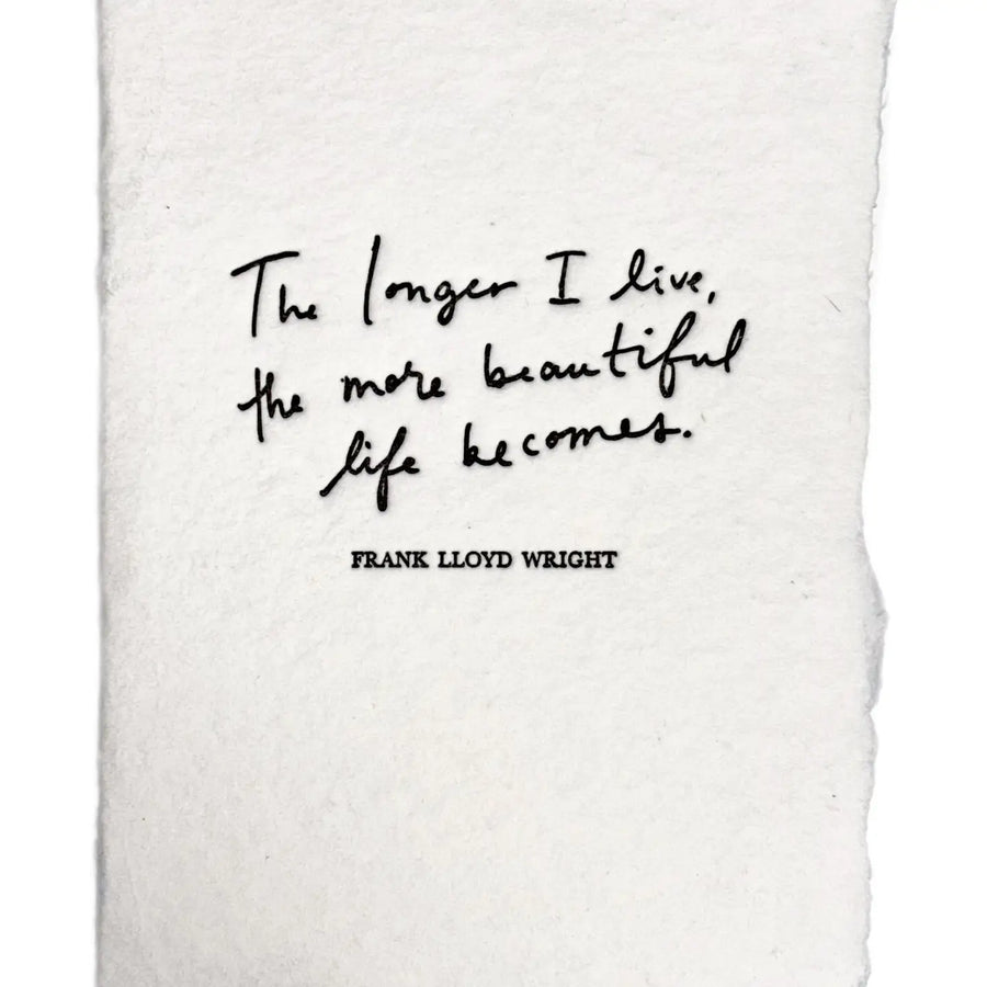 Handmade Paper Card - More Beautiful Life Becomes