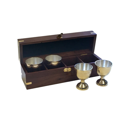 Four Brass Rum Cups