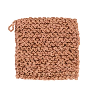 Crocheted Pot Holder, desert rose