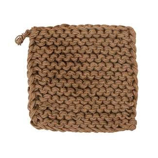 Crocheted Pot Holder, deep brown
