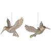 Glitter Hummingbird Ornament, champagne