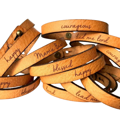 Leather Bracelet - Words