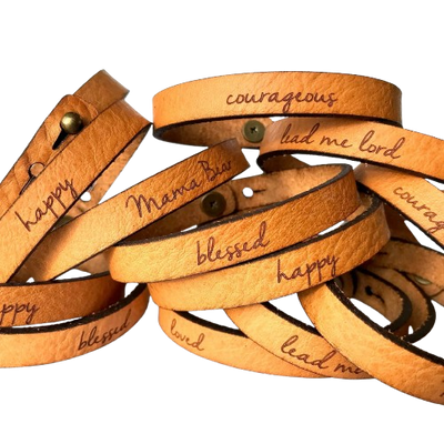 Leather Bracelet - Words
