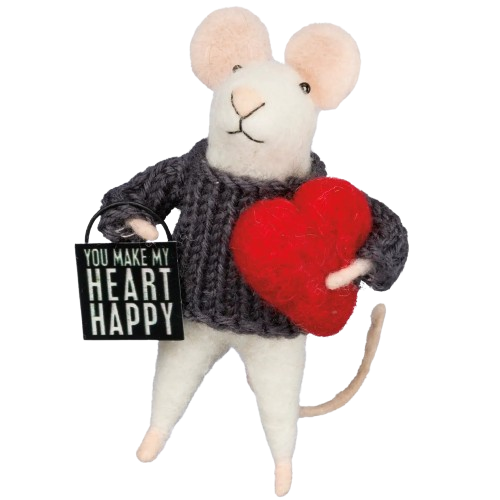 Felt Mouse - Happy Heart
