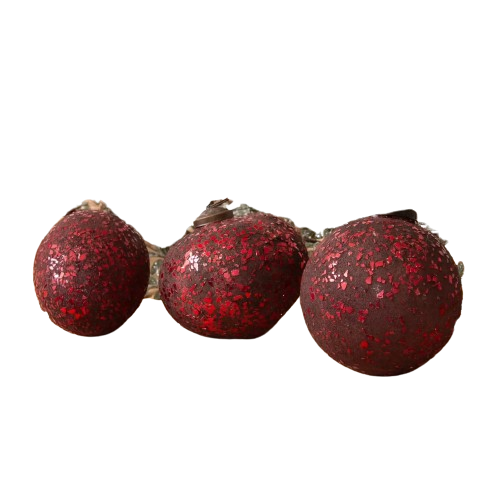 Crushed Glass Ornament, red