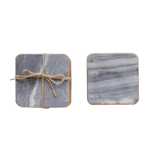 Marble Coasters with Gold Edging