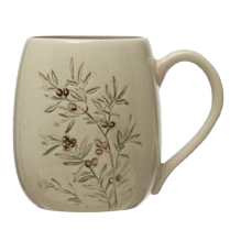 Debossed Stoneware Mug
