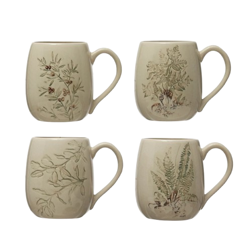 Debossed Stoneware Mug