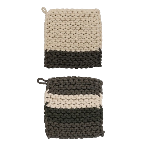 Crocheted Pot Holder, two-tone