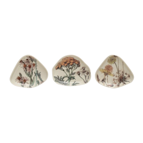 Floral Stoneware Dish