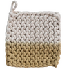 Crocheted Pot Holder, two toned mustard