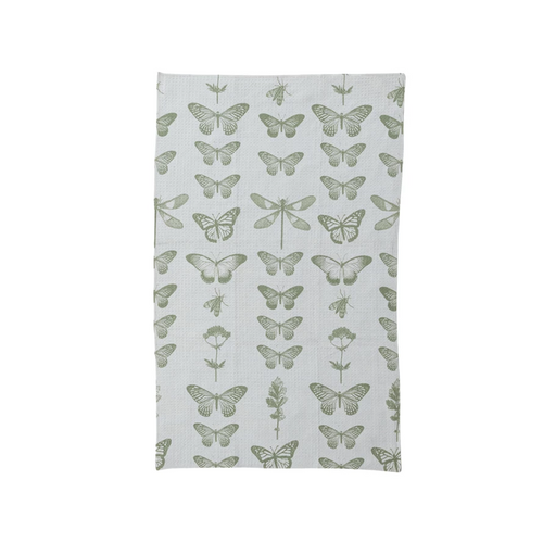 Printed Microfiber Tea Towel, butterflies