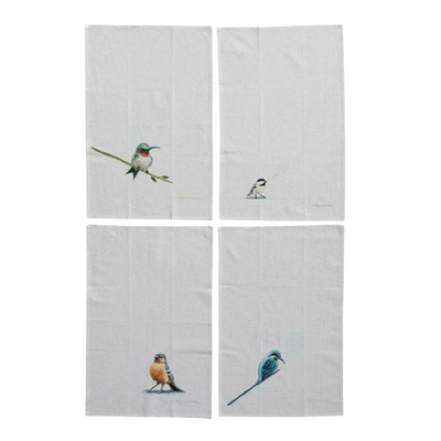 Printed Bird Tea Towel