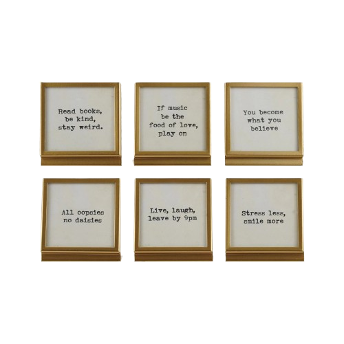 Gold Frame with Saying, square
