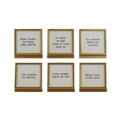 Gold Frame with Saying, square