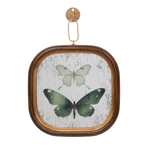 Framed Mirror with Butterflies