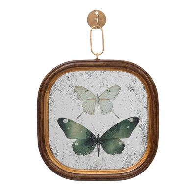 Framed Mirror with Butterflies