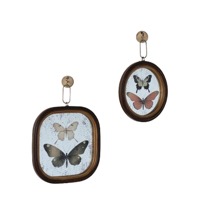 Framed Mirror with Butterflies