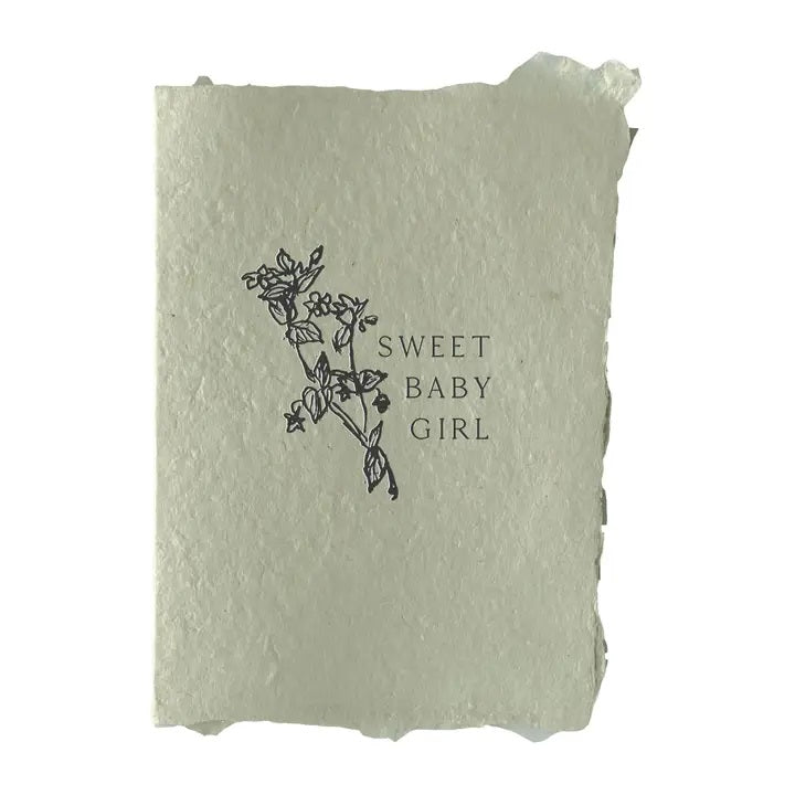 Handmade Paper Card - Sweet Baby Girl