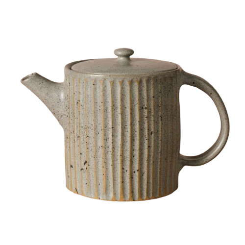 Fluted Ceramic Teapot