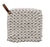 Crocheted Pot Holder with Leather Loop, natural