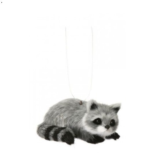 Furry Racoon Ornament, laying